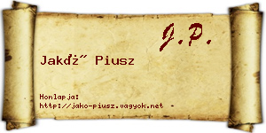 Jakó Piusz névjegykártya